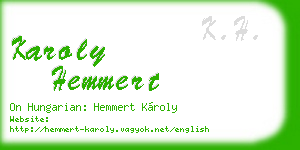 karoly hemmert business card
